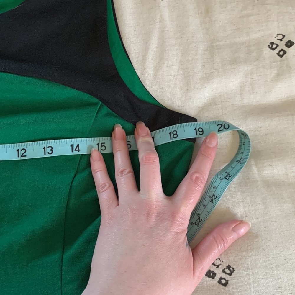 Double Zero black & Kelly green colorblock dress L - Picture 8 of 9